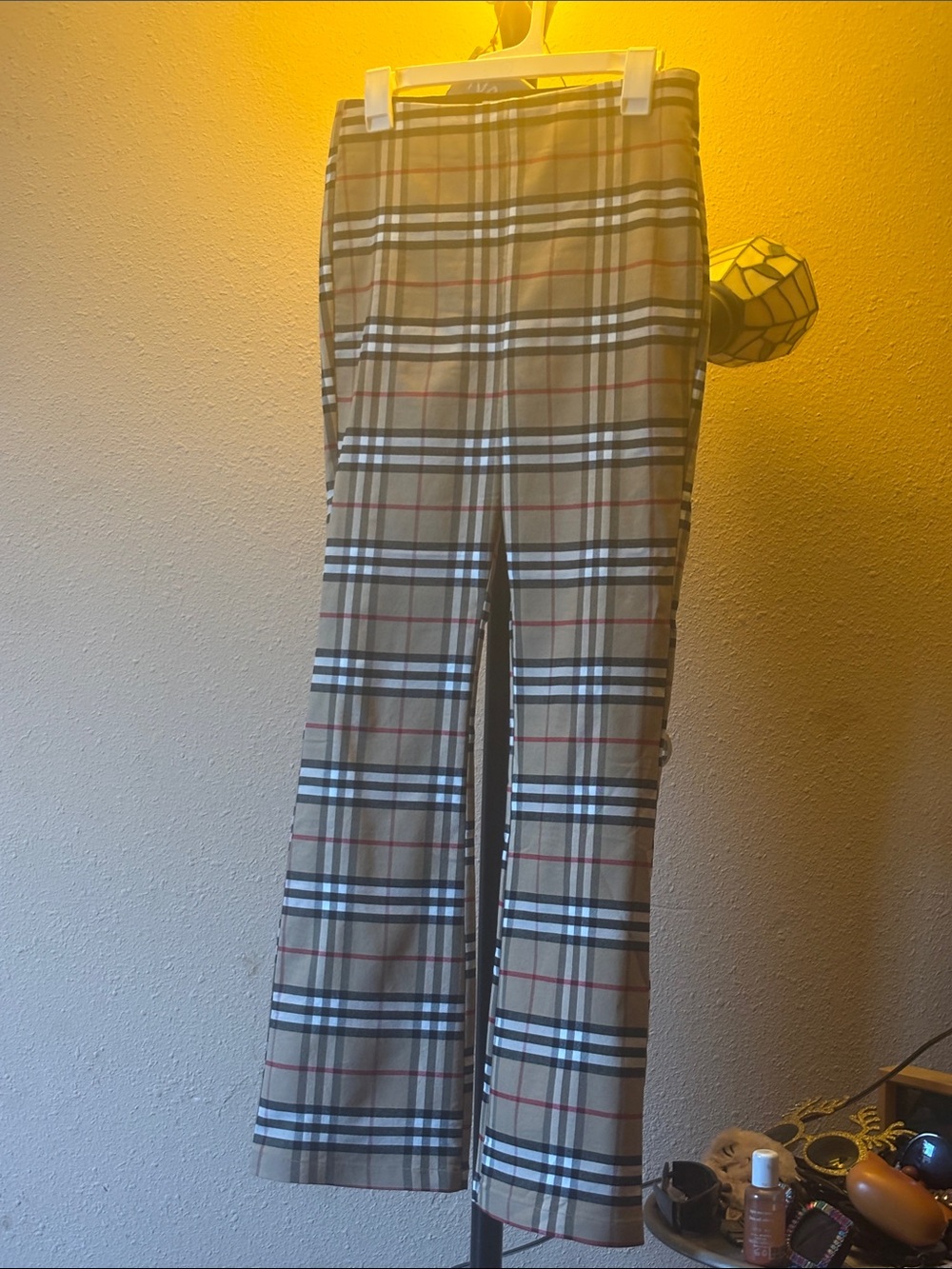 Classic Tan Plaid Women’s Pants